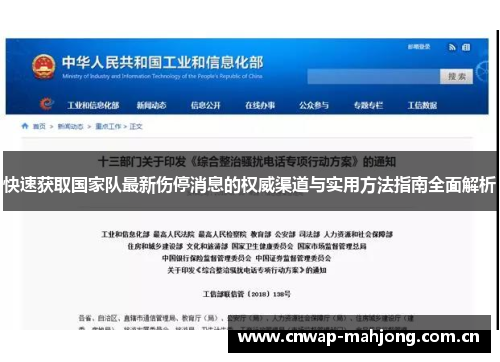 快速获取国家队最新伤停消息的权威渠道与实用方法指南全面解析